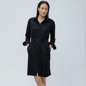Ministry of Supply Apollo Shirt Dress | Black | Size S
